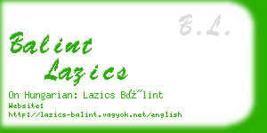 balint lazics business card